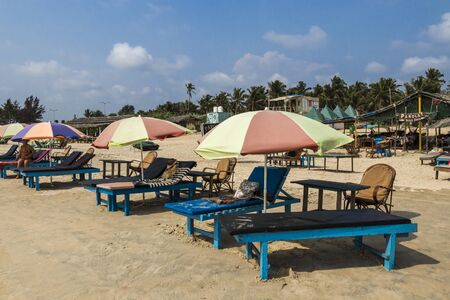 Beautiful, tourist beach in Benaulim, Goa in Indiaの写真素材
