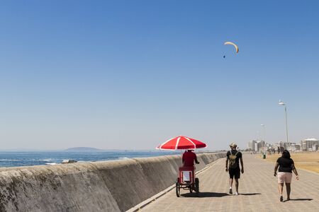 Ice cream seller at Sea Point Promenade in Cape Town, South Africa.の写真素材