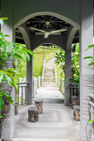 Beautiful architecture in Perdana Botanical Gardens. Lake Gardens in Kuala Lumpur, Malaysia.のeditorial素材