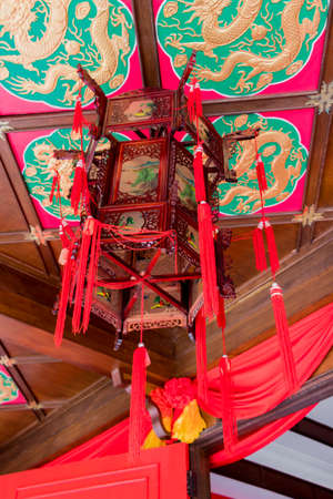 Roof of the Thean Hou Temple. Colorful Chinese art, architecture and decorations. Kuala Lumpur Malaysia.のeditorial素材