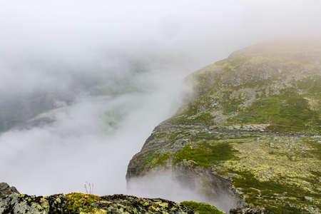 Hydnefossen waterfall and Hydna river on VeslehÃ¸dn Veslehorn mountain in Hemsedal, Norway.