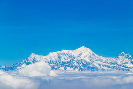 Mount Everest in the Himalayas. 8848 m high. The highest mountain on earth. Seven Summits.の写真素材