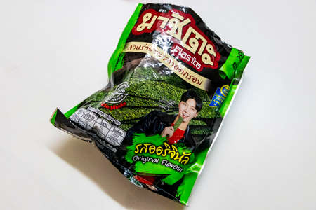 Thai seaweed fish and instant snack products from the supermarket in Thailand.