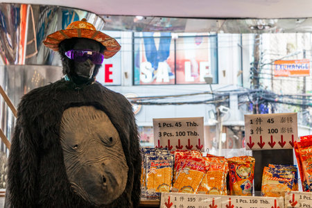 Bangkok Thailand May 22, 2018 Cool monkey gorilla mannequin in a sales shop in Bangkok Thailand.のeditorial素材