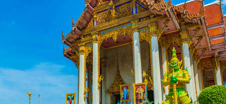 Bangkok Thailand January 26, 2020 Amazing colorful Wat Don Mueang Phra Arramluang buddhist temple in Bangkok Thailand.のeditorial素材