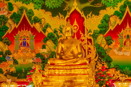 Bangkok Thailand January 26th 2020 Buddha statue figure in Wat Don Mueang Phra Arramluang temple...