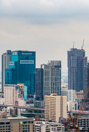 Bangkok Thailand May 22, 2018 Bangkok city panorama skyscraper and cityscape of the capital of Thailand.のeditorial素材