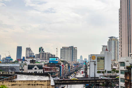 Bangkok Thailand May 22, 2018 Cityscape rain and heavy traffic in Ratchthewi Bangkok in Thailand.のeditorial素材