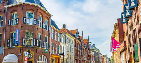 Groningen Netherlands June 18, 2013 Cityscape Panorama buildings bicycles traffic Groningen Holland Netherlandsのeditorial素材