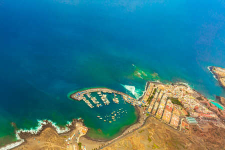 Panoramic view of beaches places coast and bays of Canary Spanish island Tenerife in Africa.の写真素材