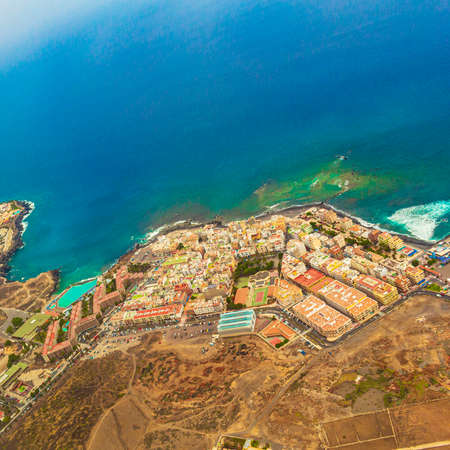Panoramic view of beaches places coast and bays of Canary Spanish island Tenerife in Africa.の写真素材