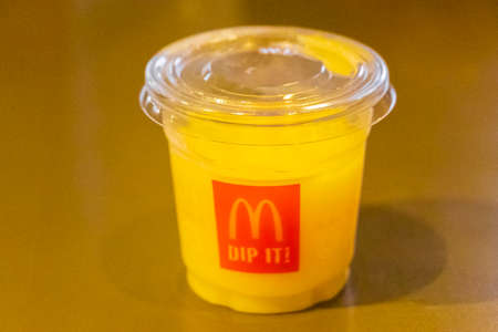 Bangkok Thailand May 24, 2018 Order Dip it yellow sauce in McDonald's at the airport in Bangkok Thailand.のeditorial素材