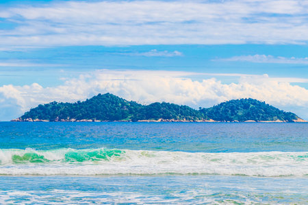 Amazing Praia de Lopes Mendes beach on the big tropical island Ilha Grande in Angra dos Reis Rio de Janeiro Brazil.の写真素材
