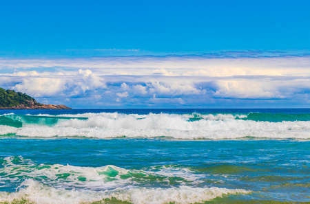 Amazing Praia de Lopes Mendes beach on the big tropical island Ilha Grande in Angra dos Reis Rio de Janeiro Brazil.の写真素材