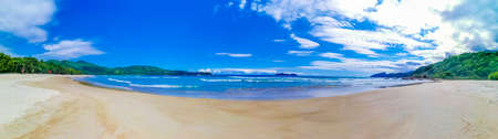 Amazing Praia de Lopes Mendes beach panorama on the big tropical island Ilha Grande in Angra dos Reis Rio de Janeiro Brazil.の写真素材