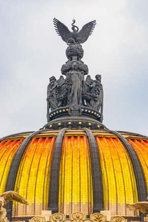 Dome of the palace of fine arts an architectural masterpiece in the center of Mexico City in Mexico.のeditorial素材