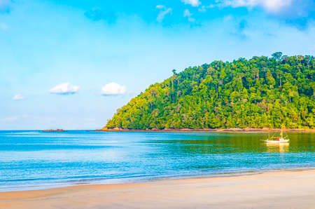 Tropical Paradise island Koh Phayam Aow Yai Beach landscape panorama view in Ranong Thailand.の写真素材