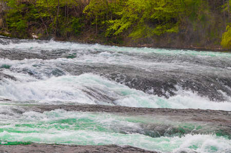 Rhine Falls Europes largest waterfall in plain in Neuhausen am Rheinfall Canton Schaffhausen Switzerland.の写真素材