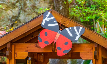 Red russian bear butterfly in the beautiful nature of Butterflies Butterfly Valley Park on Rhodes in Greece.の写真素材