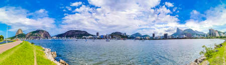 Cristo Redentor on the Corcovado and Sugarloaf sugar loaf PÃ£o de AÃ§ucar mountains panorama...