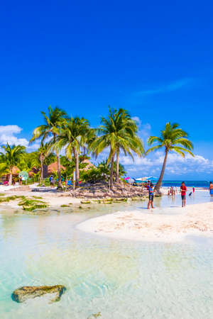 Playa del Carmen May 28, 2021 Tropical mexican beach and cenote panorama view from Punta Esmeralda in Playa del Carmen Mexico.のeditorial素材