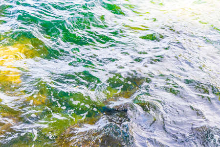 Beautiful amazing coast line and beach landscape panorama view with boulders rocks waves and water of the Lam ru Lamru National Park in Khao Lak Phang-nga Thailand.の写真素材