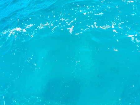 Beautiful blue and turquoise water waves ocean and sea texture pattern of Cancun in Quintana Roo...