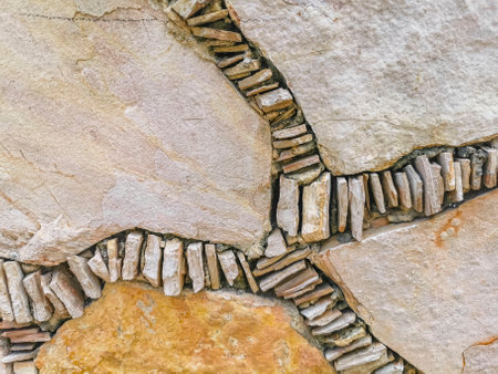 Beautiful wall stone and floor or ground texture pattern in Playa del Carmen Quintana Roo Mexico.
