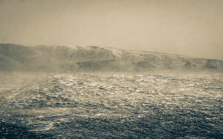 Rough blue seas with strong heavy winds in Novi Vinodolski Croatia.の素材 [FY310197586004]