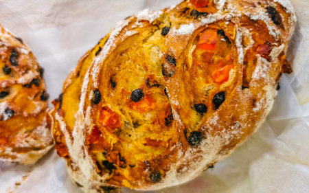 Rolls baguettes cakes and other pastries in Chedraui Supermarket in Zicatela Puerto Escondido Oaxaca...