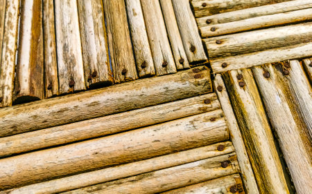 Bamboo Wood Wall and Gate Texture in Zicatela Puerto Escondido Oaxaca Mexico.