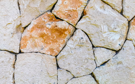 Beautiful wall stone and floor or ground texture pattern in Playa del Carmen Quintana Roo Mexico.