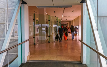 Guadalajara Jalisco Mexico March 30, 2023 Guadalajara International Airport with aircraft runway and indoor building and gate in Guadalajara Jalisco Mexico.のeditorial素材