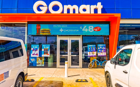 Playa del Carmen Quintana Roo Mexico May 03, 2023 Mexican Go Mart Gomart shop store at Gomart petrol...