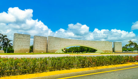 Playa del Carmen Quintana Roo Mexico May 3, 2023 PGA Riviera Maya Golf course palm trees and Mexican...