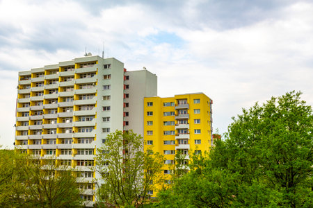 Residential building with nature around in Leherheide Bremerhaven Germany.の写真素材