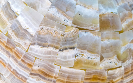 Detail texture pattern of a marble ball decoration in Zicatela Puerto Escondido Oaxaca Mexico.