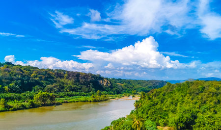 Tropical river lake water in La Barra de Colotepec in Zicatela Puerto Escondido Oaxaca Mexico.