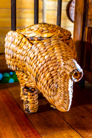 Woven elephant figurine souvenir in Para Heredia Costa Rica in Central America.の写真素材