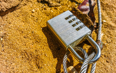 Ordinary silver lock locked.