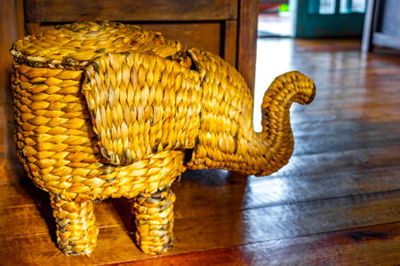 Woven elephant figurine souvenir in Para Heredia Costa Rica in Central America.の写真素材