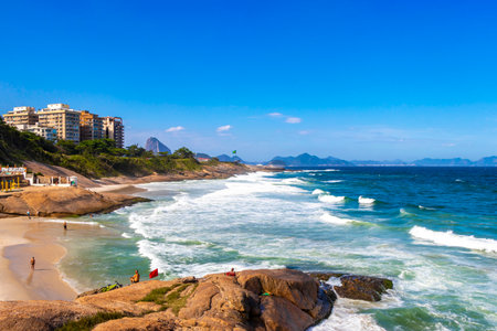Rio de Janeiro State of Rio de Janeiro Brazil October 23, 2020 Ipanema Beach Tropical Paradise with...