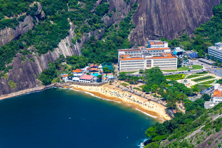 Rio de Janeiro Brazil October 12, 2020 Urca Red Beach Tropical Paradise with Blue Turquoise Water...