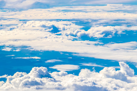 Panorama above the clouds Flying above Rio de Janeiro Brazil.