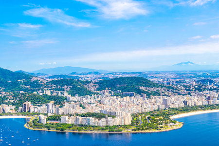 Rio de Janeiro Panorama View of the City Skyline Beaches Beach Coast Sea Mountains Tropical Forest...