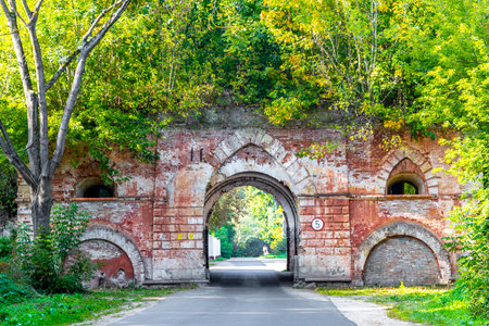 Old Brest Fortress castle building walls and gates ruins in Leninskiy Rayon Brest Brest District Brest Region Belarus.の写真素材
