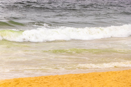 Ipanema Beach Tropical Paradise with Blue Turquoise Water Waves Rocks Hills and Islands in Rio de...