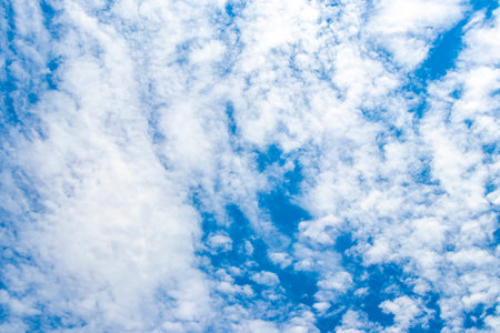Clear Blue Sky with Light Little Fluffy Clouds.