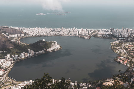 Rio de Janeiro Panorama View of the City Skyline Beaches Beach Coast Sea Mountains Tropical Forest...