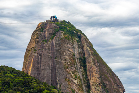 Rio de Janeiro State of Rio de Janeiro Brazil October 17, 2020 Sugarloaf sugar loaf mountain Pao de Acucar sea coast nature panorama view and cityscape of the Urca village in Rio de Janeiro Brazil.の写真素材